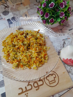 عکسی از دستور نخود فرنگی پلو بدون گوشت (مقرون به صرفه)