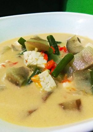 Foto resep Sayur Lodeh Pedas Jawa (kacang panjang terong tahu tempe)