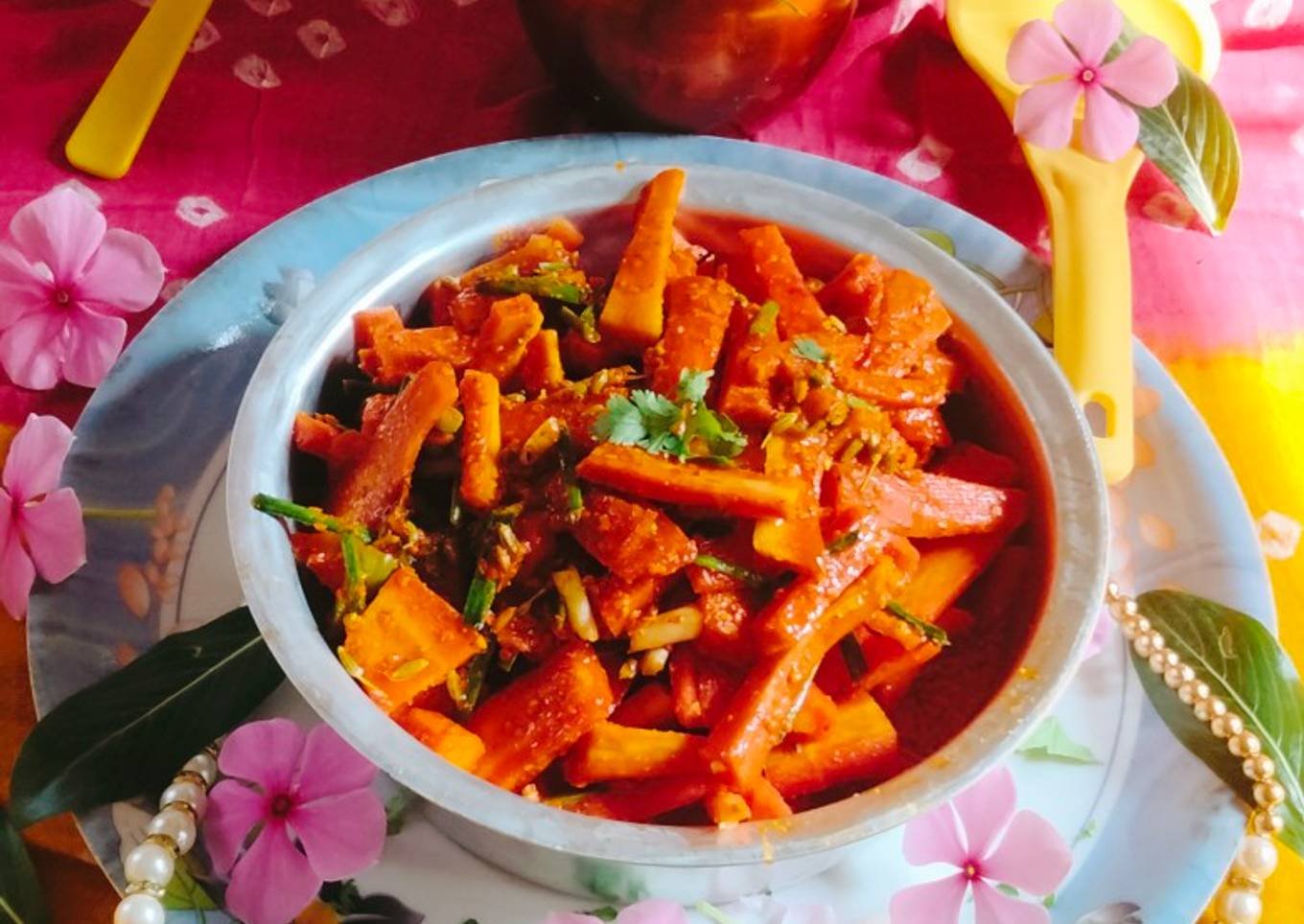Instant carrot pickle (gajar Ka Achar)