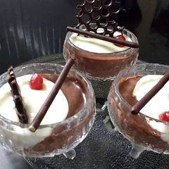 A picture of White and Dark Chocolate Mousse.