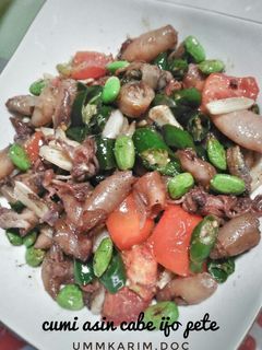 Foto resep Tumis Cumi Asin Cabe Ijo Pete