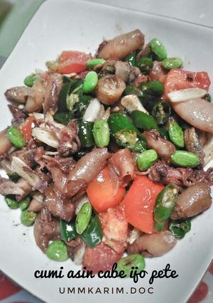 Foto resep Tumis Cumi Asin Cabe Ijo Pete