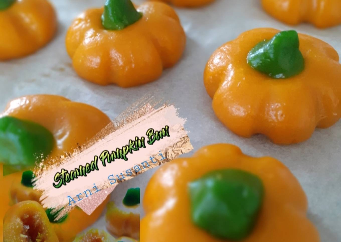 104.Steamed pumpkin bun (Kue Labu Kuning Kukus)