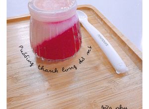 Hình của món Pudding thanh long đỏ sữa công thức.