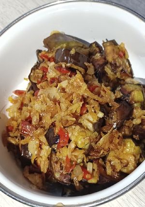 Foto resep Terong tumis udang rebon