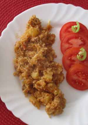 Rakott 🍚 rizses hús 🥔 maradék sertéspörköltből 🍖 recept fotója
