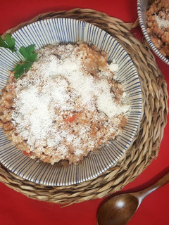 Una foto de Arroz integral "boloñesa"