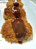 Korokke (croqueta) de boniato con salsa tonkatsu