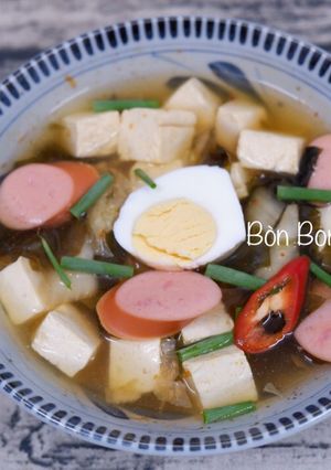 Hình của món Canh Rong Biển Đậu Hũ Cay.