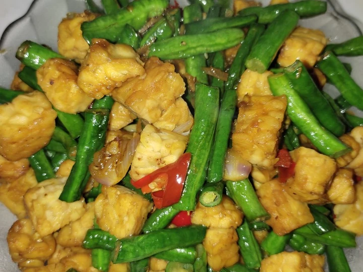 Cara Mudah Menyiapkan Resep Tumis Tempe dan kacang panjang yang Lezat Anti Ribet, Uenak Banget