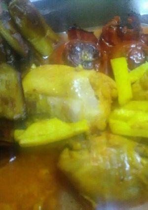 عکسی از دستور قیمه بادمجان با مرغ