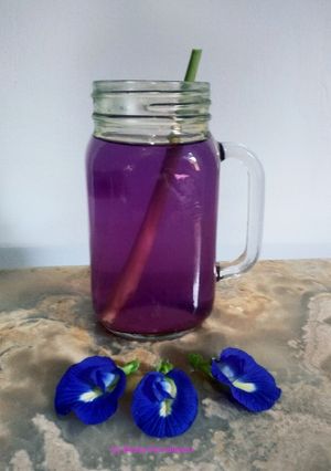 Foto resep 98. Teh Telang,Lemon dan Sereh