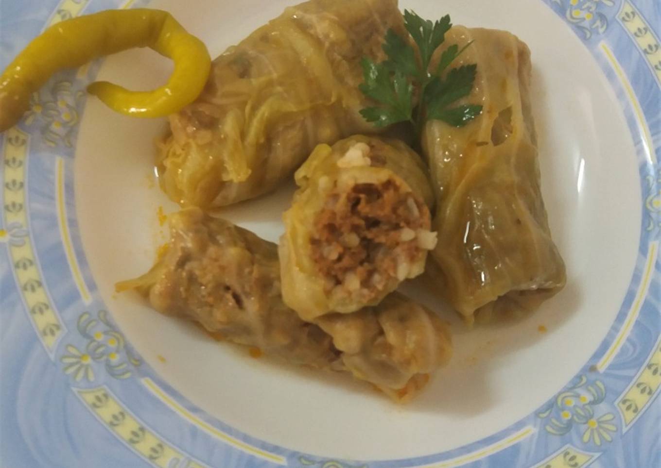 Rollitos de repollo con carne picada