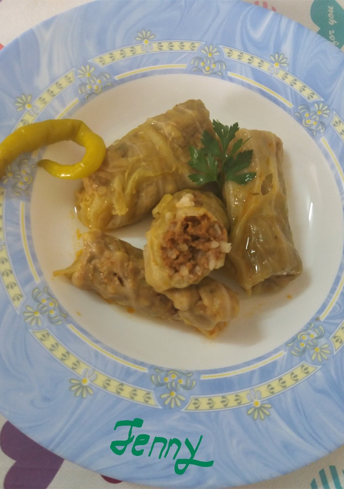 Una foto de Rollitos de repollo con carne picada