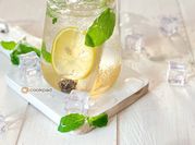 Gambar air soda pudina lemon