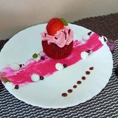 A picture of Strawberry beet cupcakes.