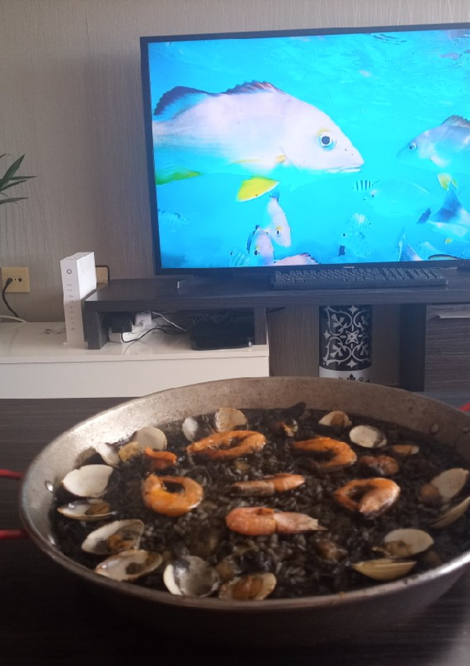 Una foto de ✅🗣📢 Arroz Negro de Marisco 🦑🦐
