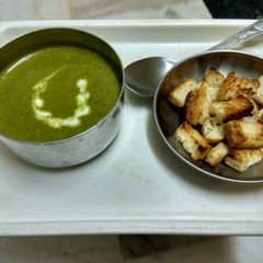 A picture of Palak (spinach) soup.