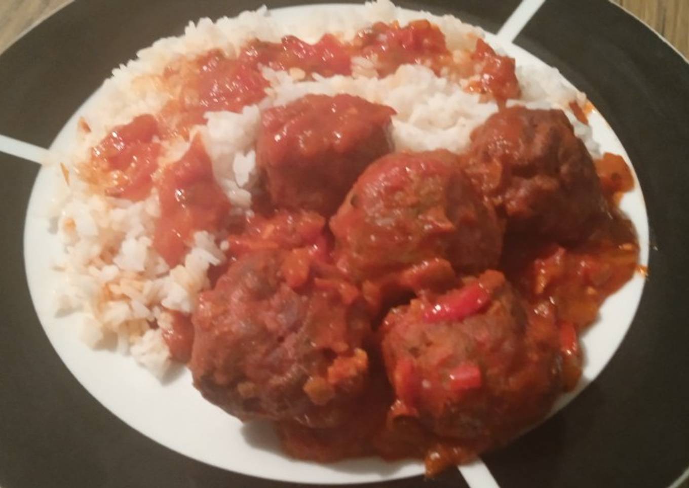 Albóndigas de pollo con arroz