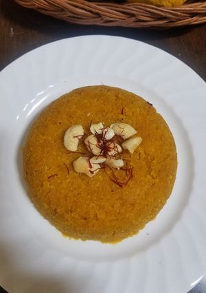 A picture of Mango Kesari / mango sheera.