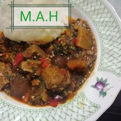 A picture of Okro soup.