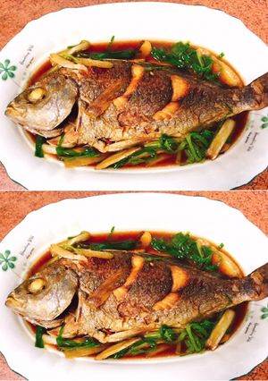 紅燒青蔥黃雞魚 的食譜成品照片
