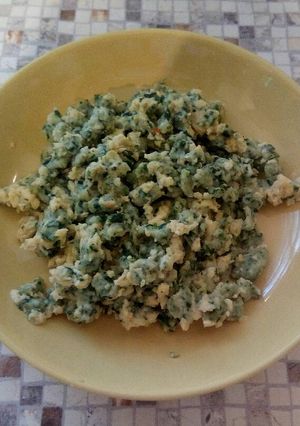 Spenótos, tojásos nokedli recept fotója