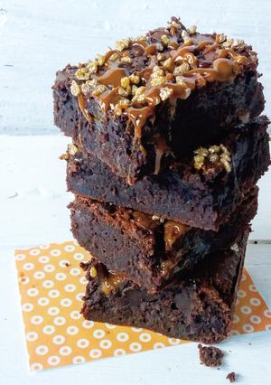 Una foto de Brownie con Dulce de leche