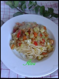 Una foto de Tallarines con verduras