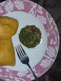 Moimoi with spinach sauce