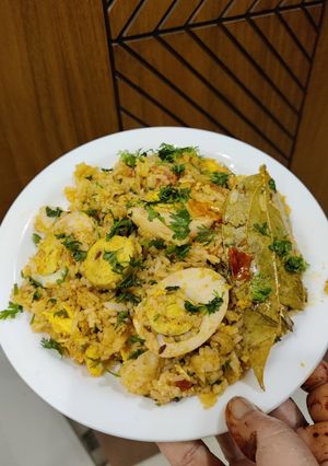 A picture of Egg Biryani.