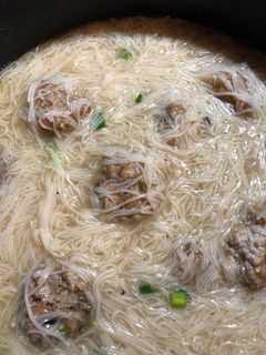 A picture of Shrimp and Mushroom Meat Balls in Misua Noodle Soup Part 2.