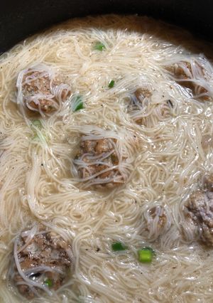 A picture of Shrimp and Mushroom Meat Balls in Misua Noodle Soup Part 2.