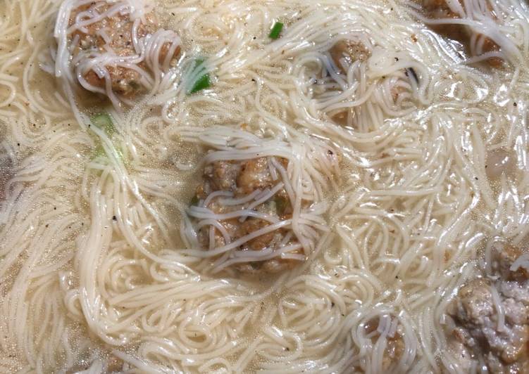 Recipe of Quick Shrimp and Mushroom Meat Balls in Misua Noodle Soup Part 2
