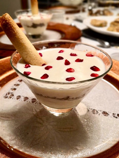 Una foto de Cheesecake de limón con granada en vasitos