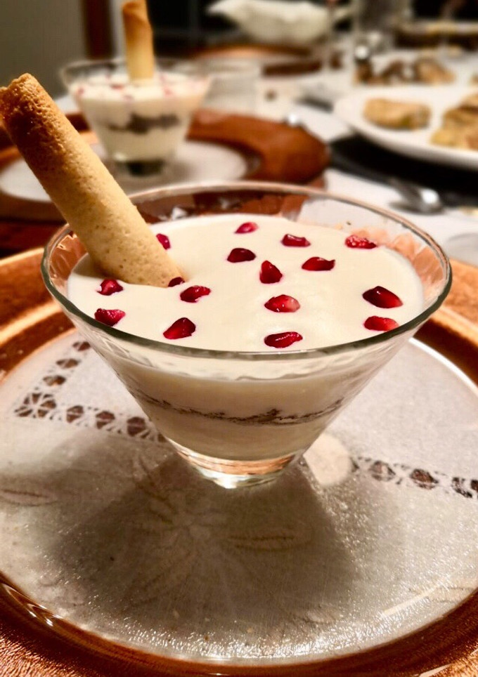 Una foto de Cheesecake de limón con granada en vasitos