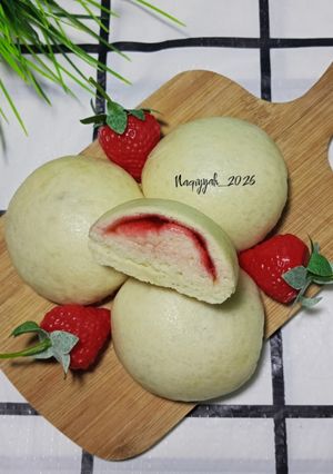 Foto resep Bakpao Isi Selai Strawberry (Tanpa Tepung Tangmien)
