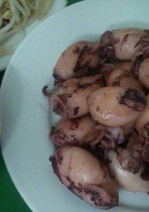 Hình của món Mực chiên mắm.