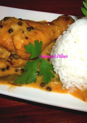 Une photo de CURRY de POULET au POIVRE VERT & LAIT de COCO