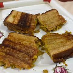 Leftover Nutrela grilled sandwich A picture of Leftover Nutrela grilled sandwich.