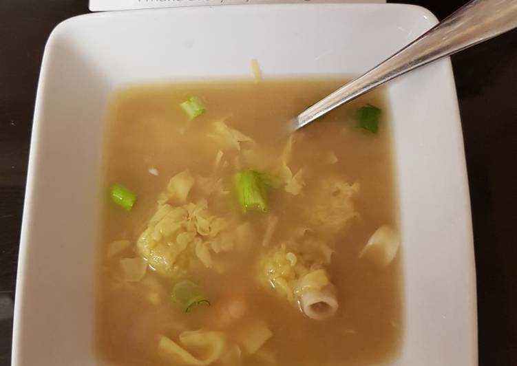 My Won Ton Soup with prawns squid & miso base