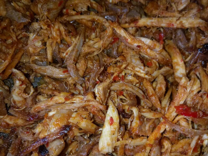 Langkah Mudah untuk Membuat Ayam kampung suwir pedas manis Anti Gagal