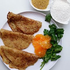 A picture of Foxtail Millet and Sago Dosa.