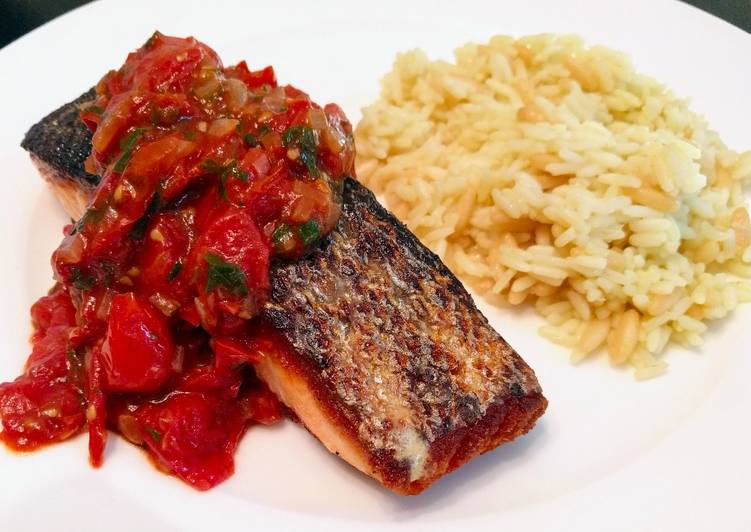 Steps to Make Award-winning Pan-Roasted Salmon with Tomato Relish