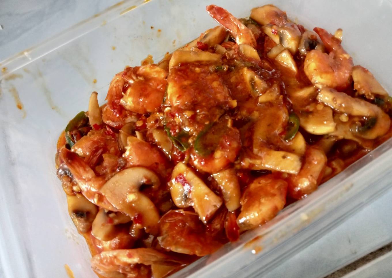 Pedes Manis Jamur champignon Udang