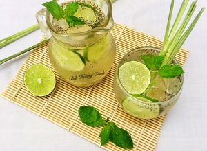 Hình của món Nước Chanh Sả Hạt Chia.