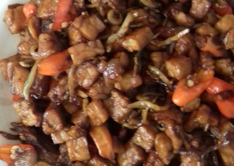 Resep Tempe orek kecap campur teri yang Lezat