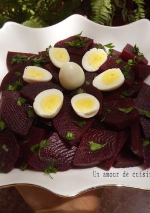 Une photo de Salade de betteraves aux oeufs de cailles 🍽