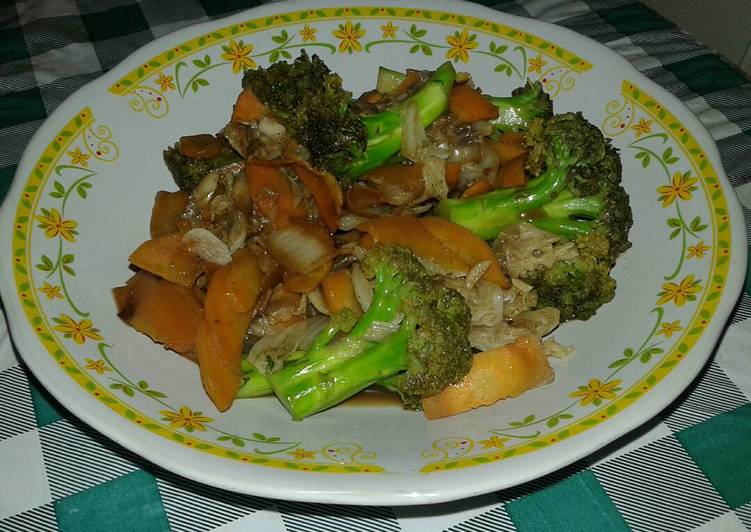 Tumis brotelwi (Brokoli, wortel, sawi) Menu GM day 2