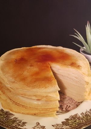 Una foto de Tarta de frixuelos o tarta de creps